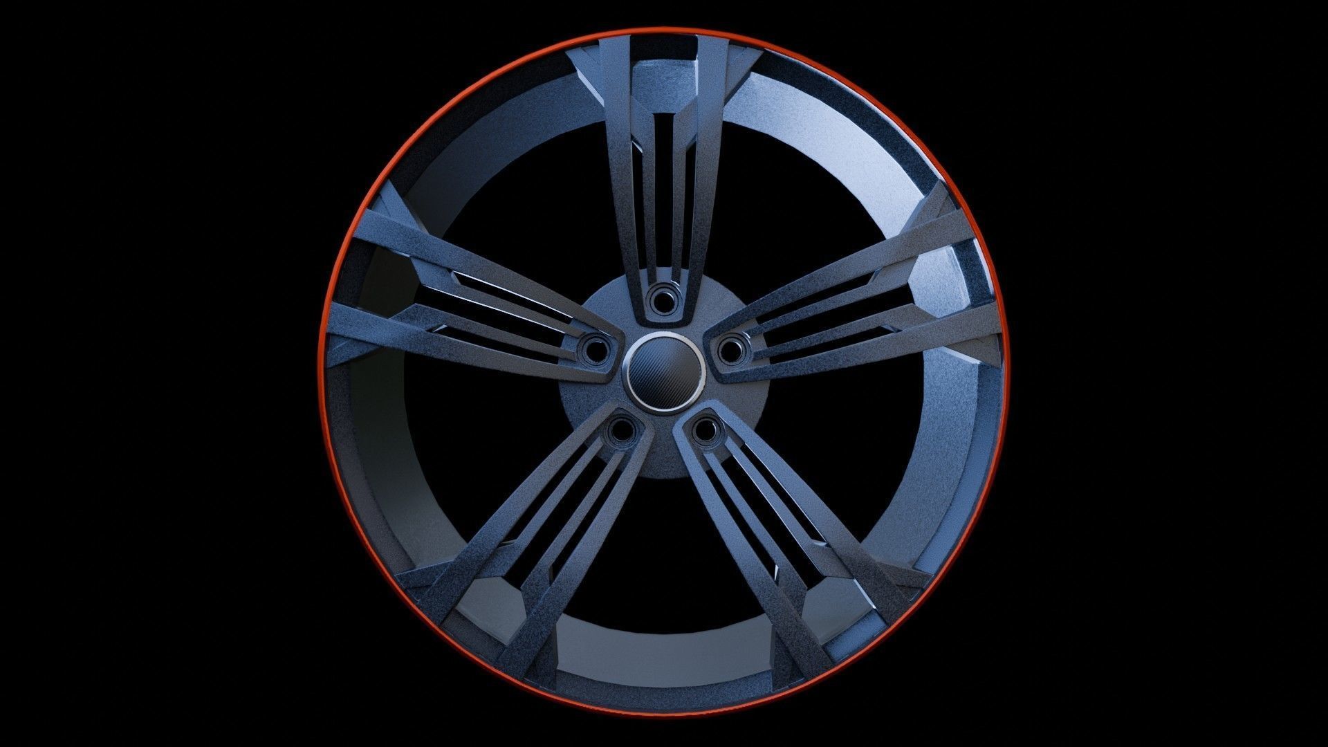Car Wheel Pack Low-poly 3D model_14