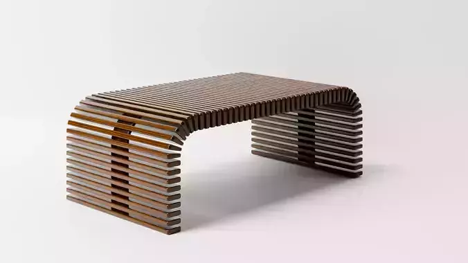 Slatted Wooden Bench