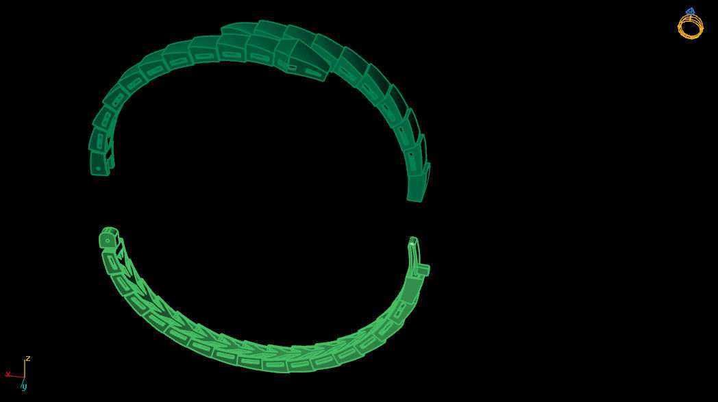 Bracelet snake fussion 1 3D print model_4