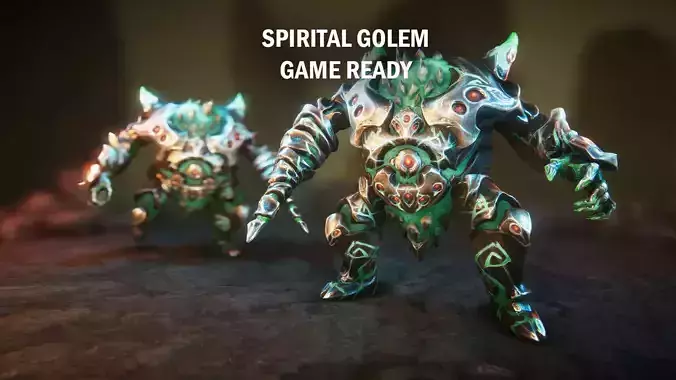 Spirital golem Low-poly 3D model