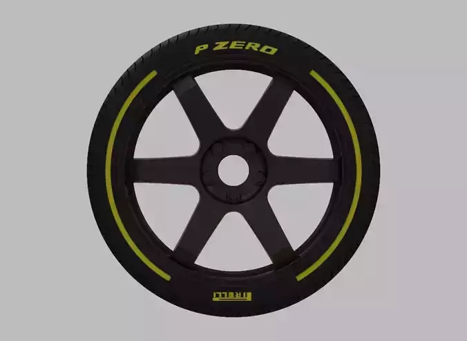 Miniature Enkei T6S Rim and Tire - 3D Print - No Textures