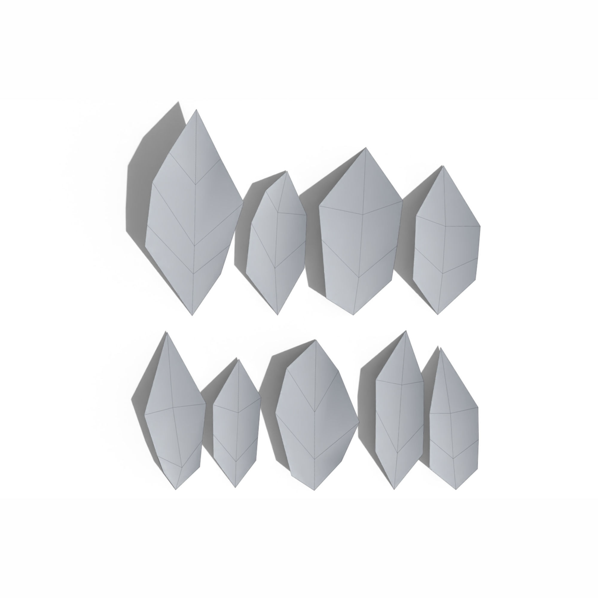 Cherry Leaves Low-poly 3D model_10