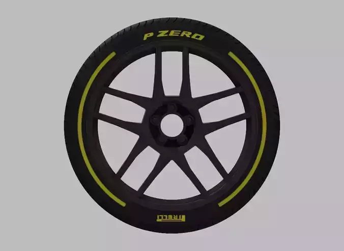 Miniature Enkei TY5 Rim and Tire - 3D Print - No Textures