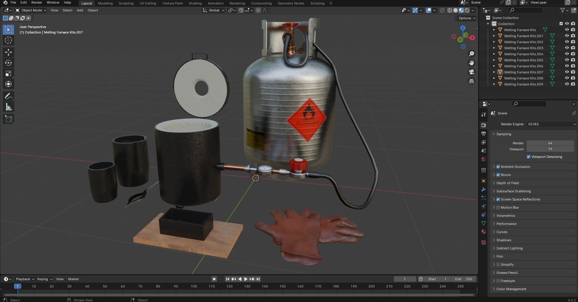 Propane Melting Furnace Kits Low-poly 3D model_14