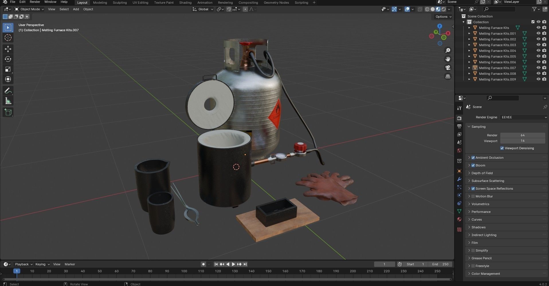 Propane Melting Furnace Kits Low-poly 3D model_15