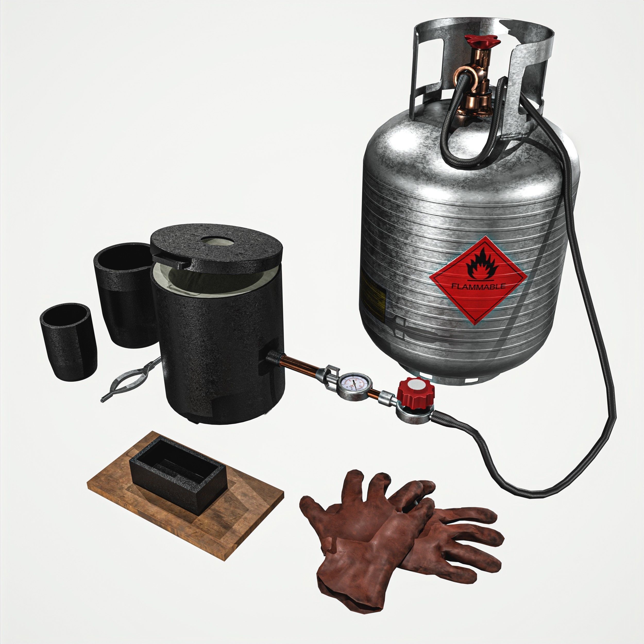 Propane Melting Furnace Kits Low-poly 3D model_4