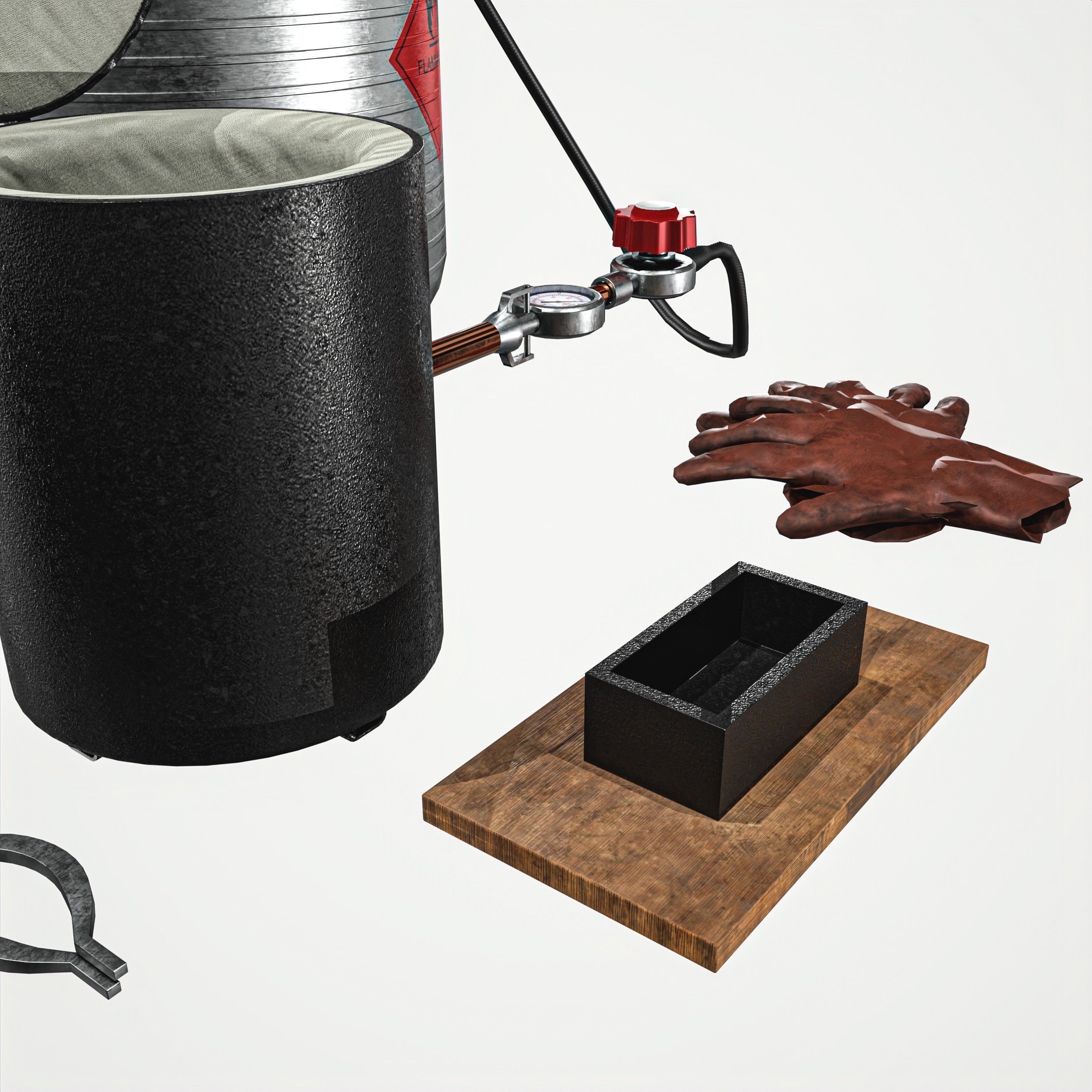 Propane Melting Furnace Kits Low-poly 3D model_10