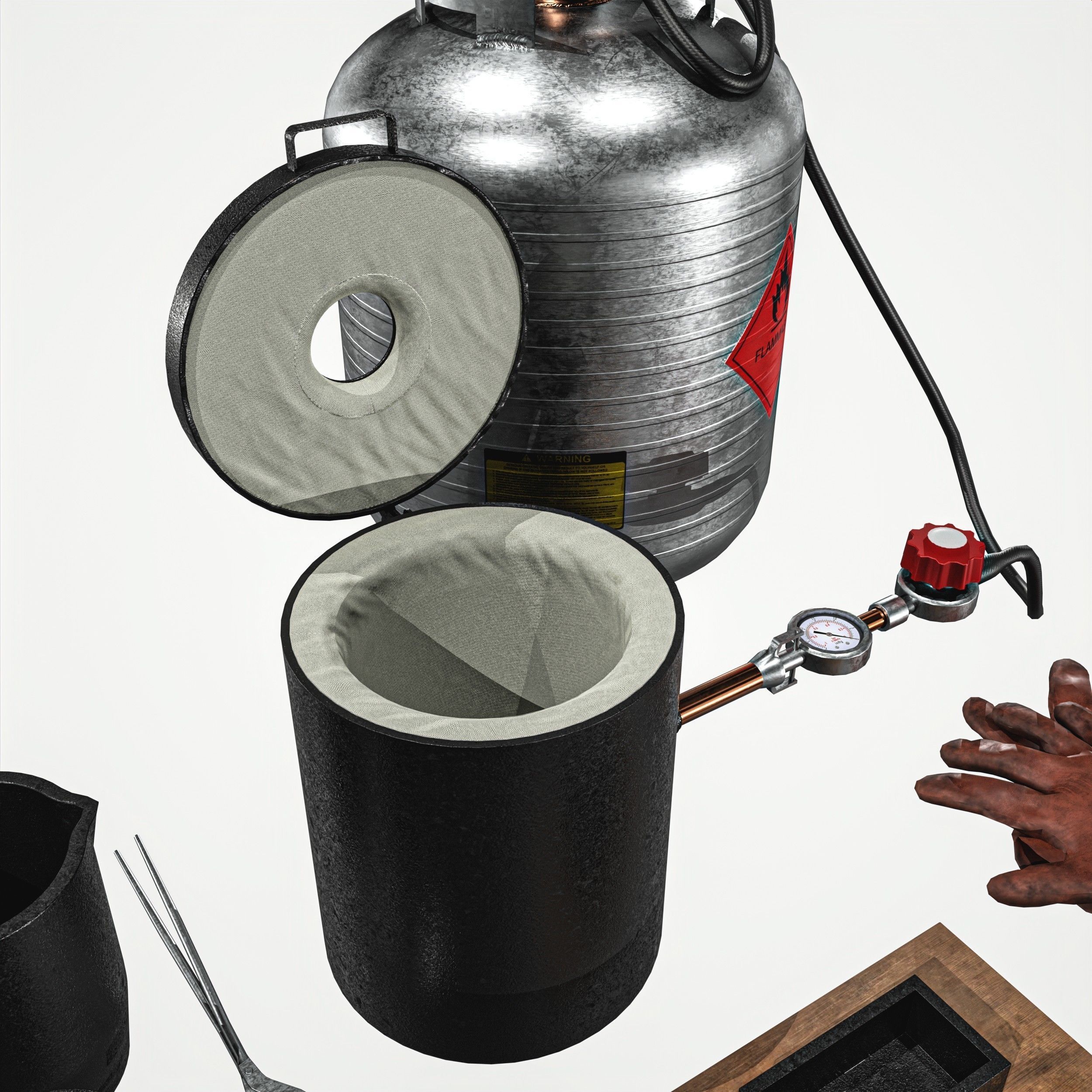 Propane Melting Furnace Kits Low-poly 3D model_3