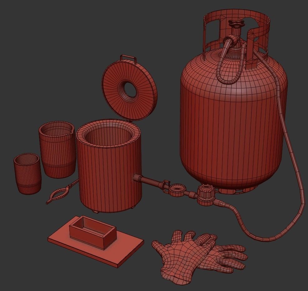Propane Melting Furnace Kits Low-poly 3D model_22