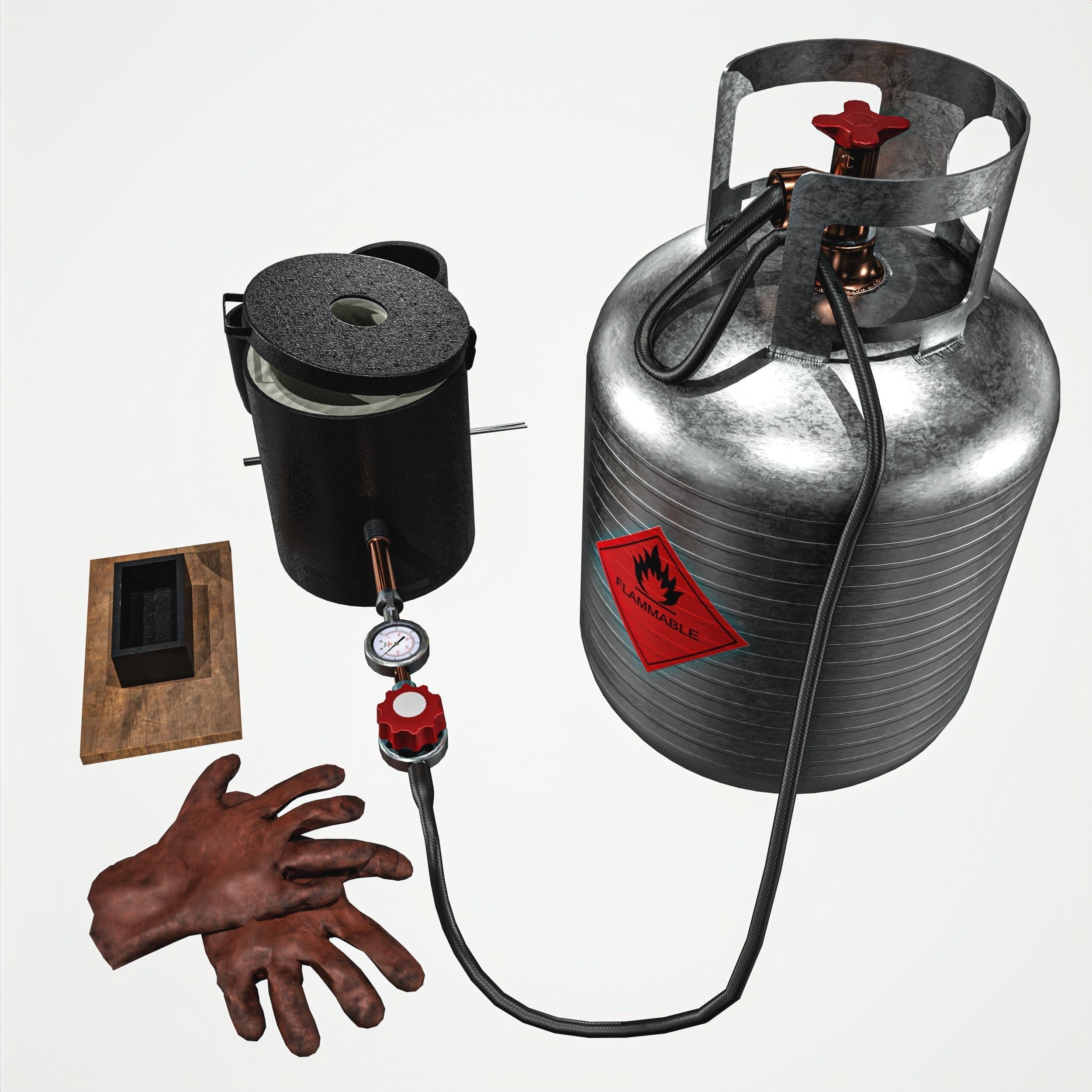 Propane Melting Furnace Kits Low-poly 3D model_8