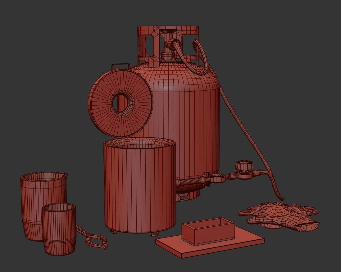 Propane Melting Furnace Kits Low-poly 3D model_19
