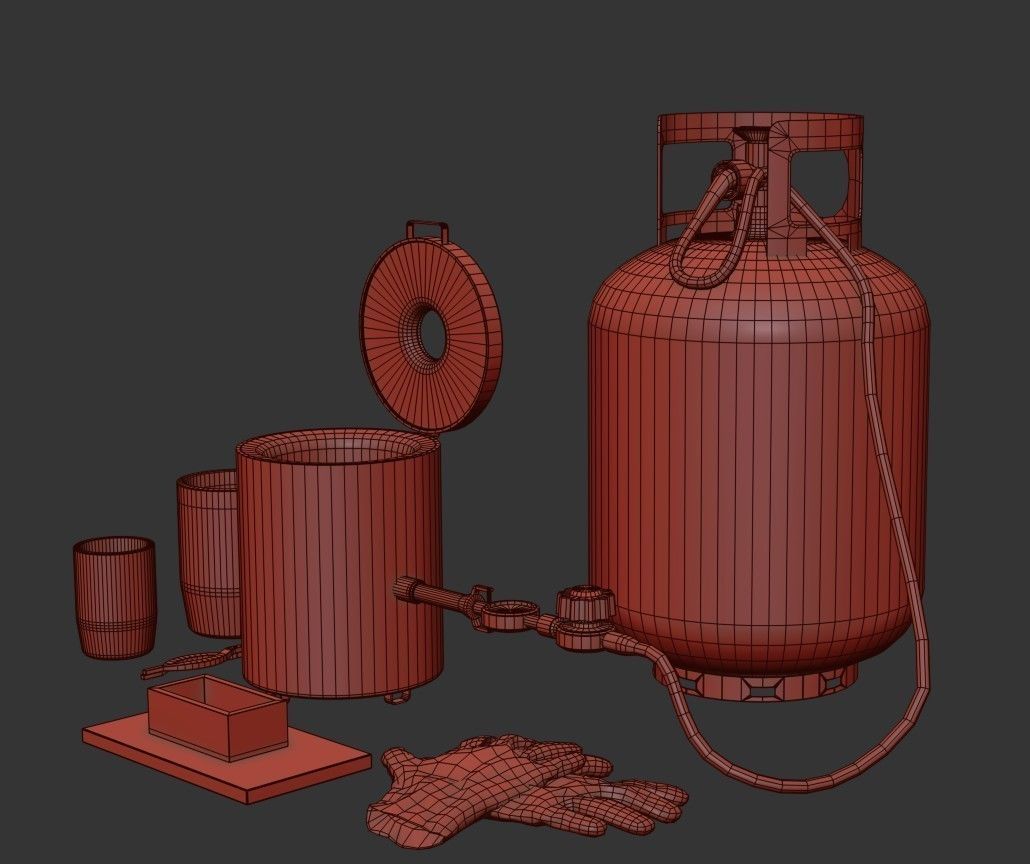 Propane Melting Furnace Kits Low-poly 3D model_21