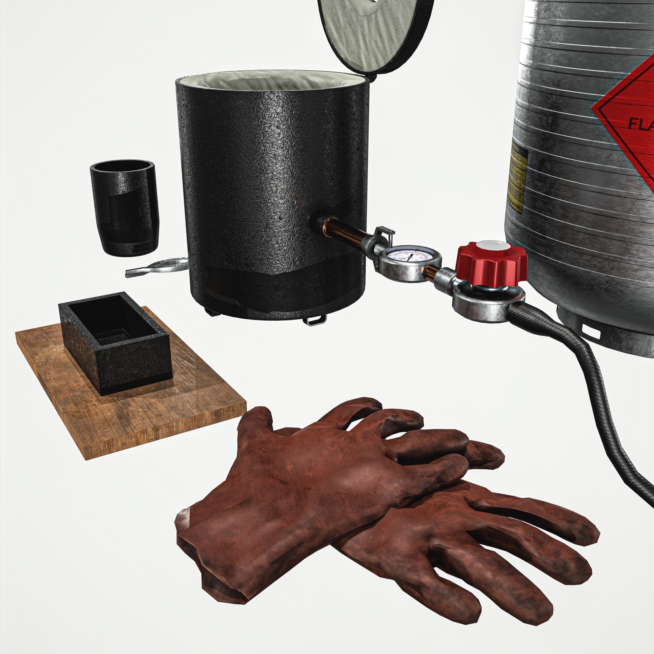 Propane Melting Furnace Kits Low-poly 3D model_9