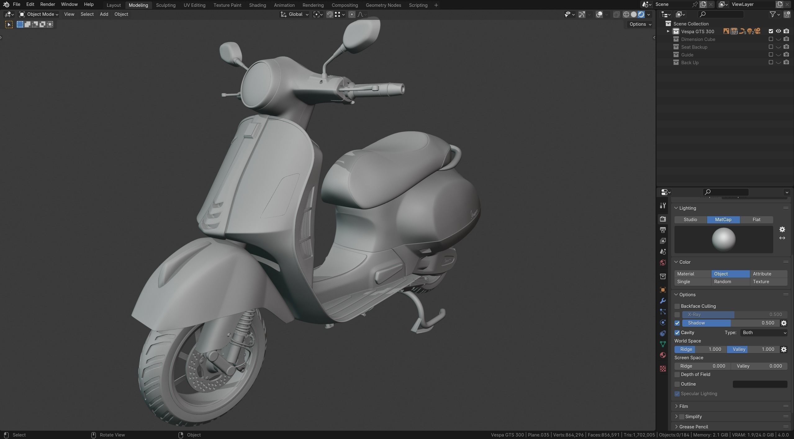 Vespa GTS 300 3D model_8