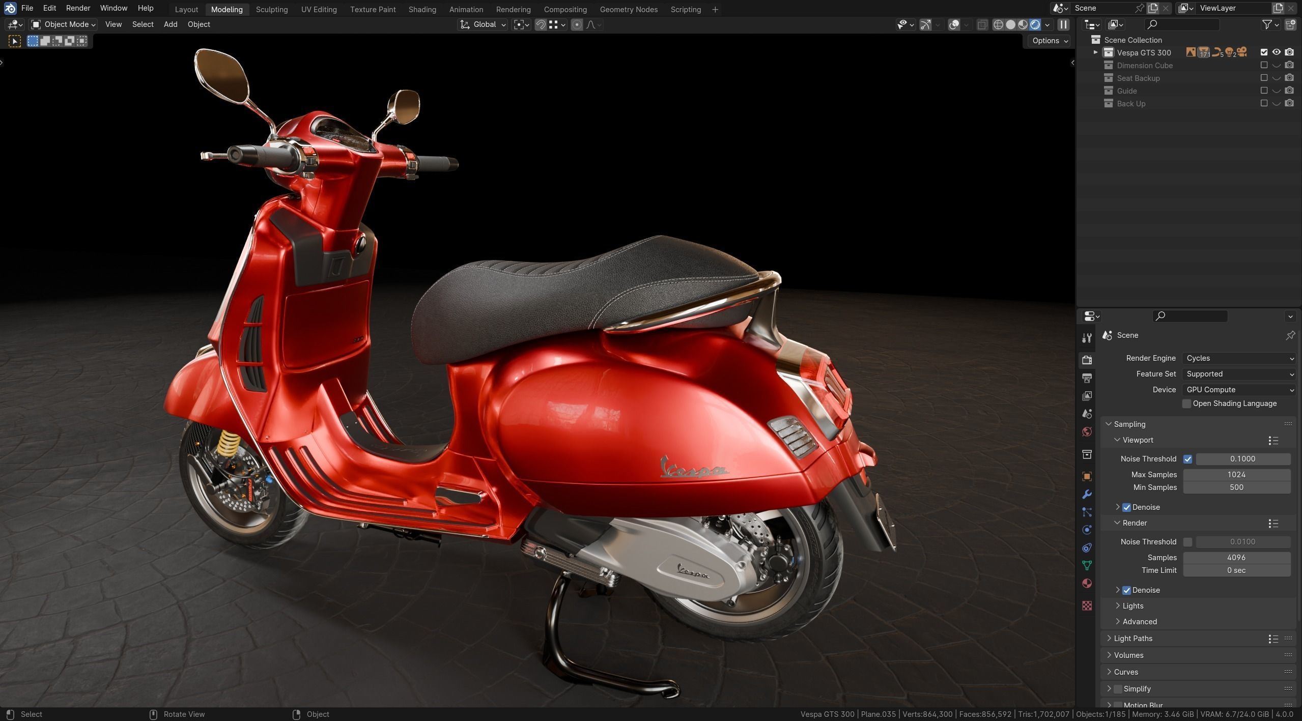 Vespa GTS 300 3D model_4