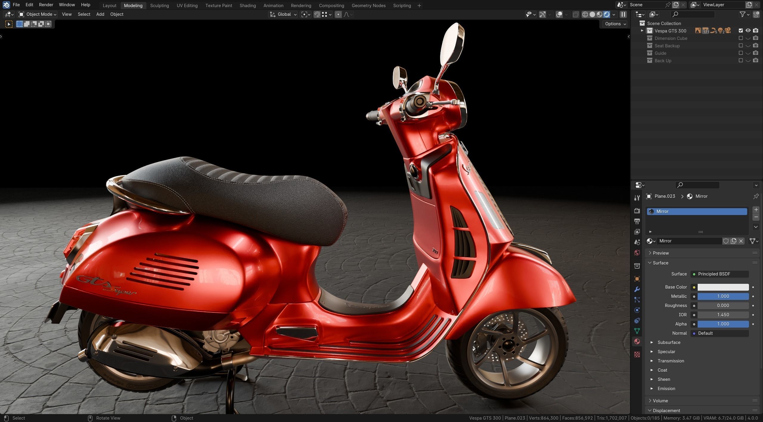 Vespa GTS 300 3D model_6