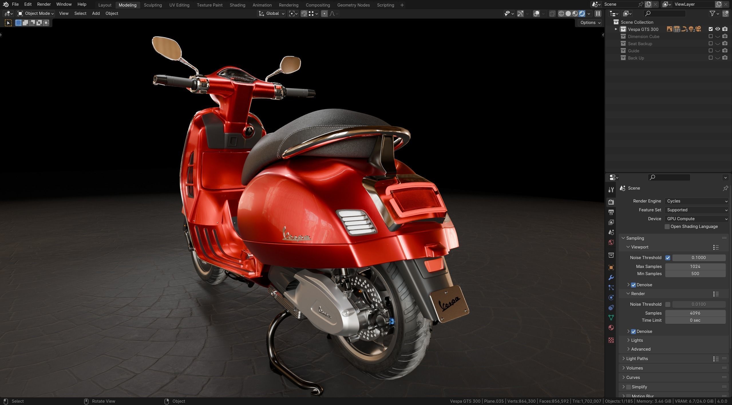 Vespa GTS 300 3D model_5