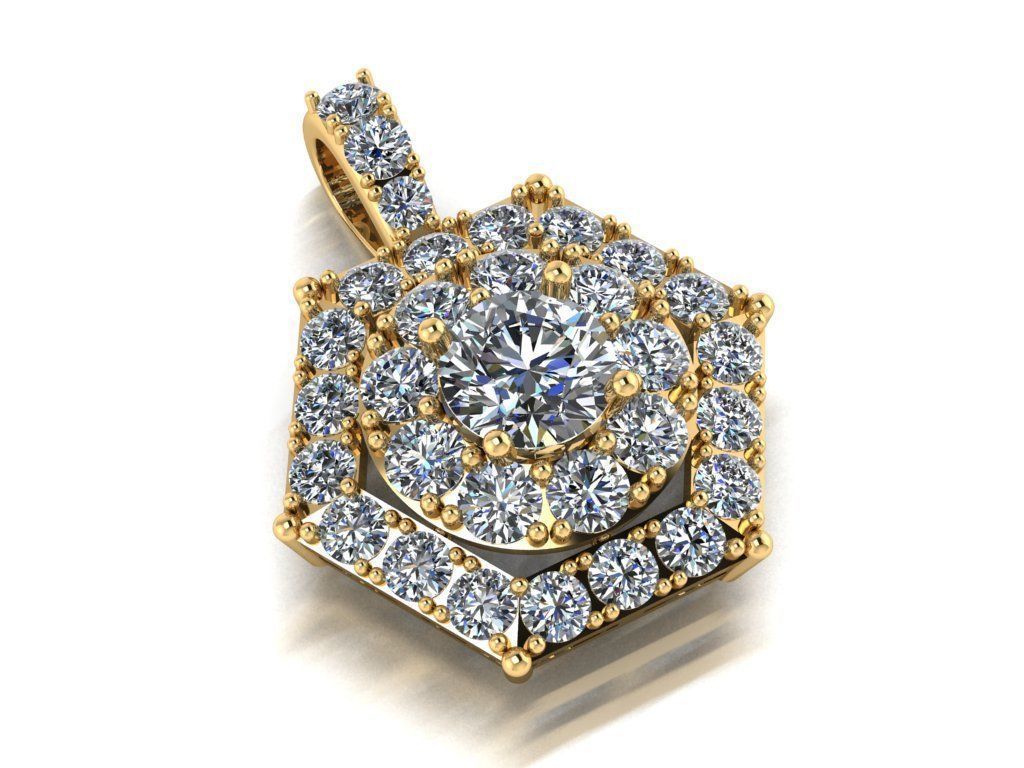 Diamond Pendant Free 3D print model_1