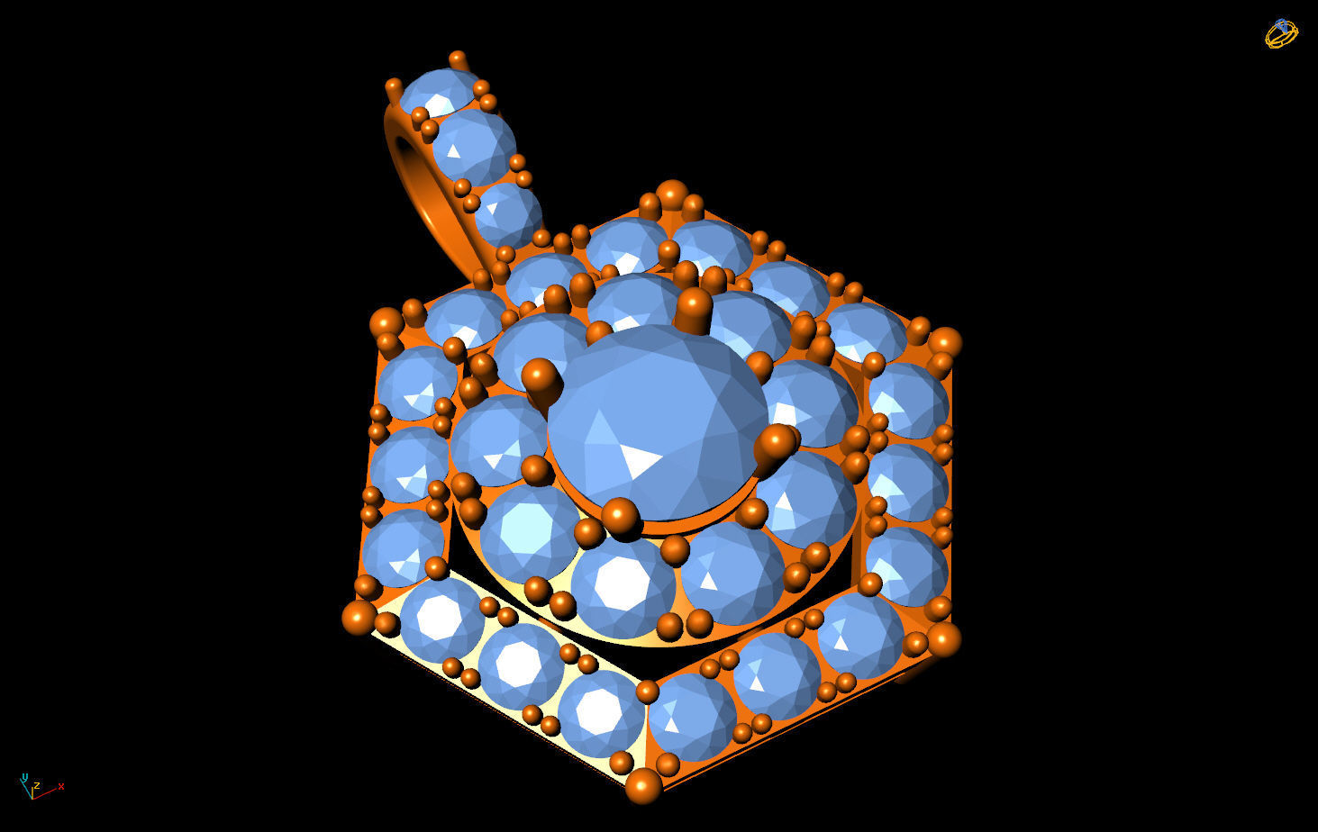 Diamond Pendant Free 3D print model_5