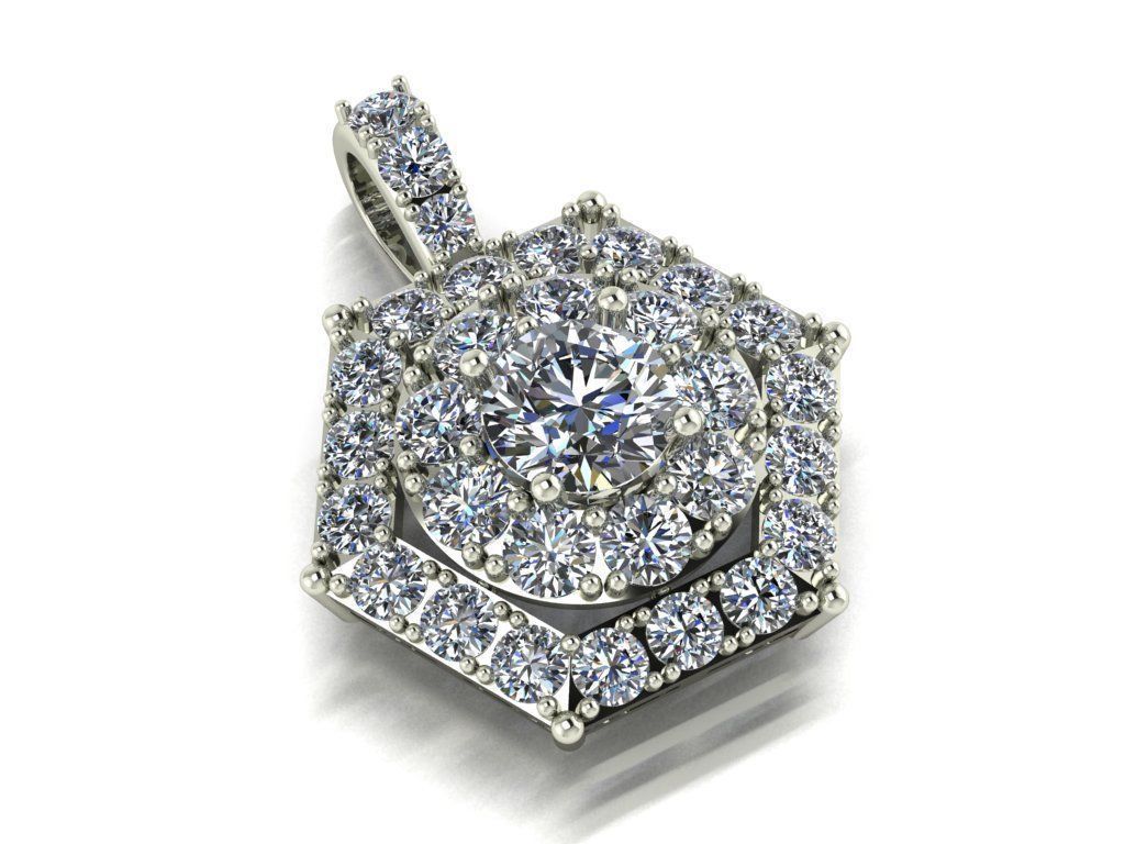 Diamond Pendant Free 3D print model_3