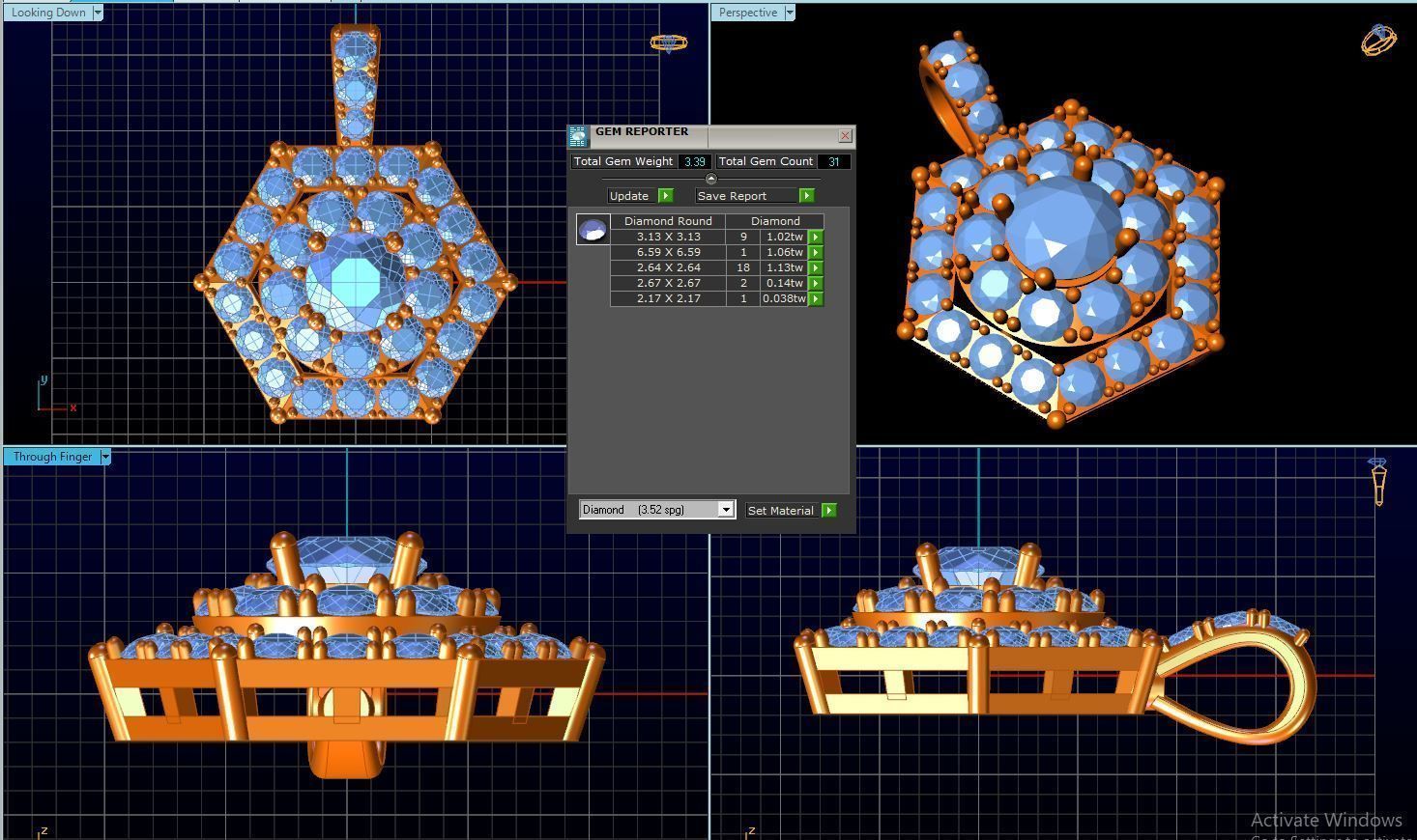 Diamond Pendant Free 3D print model_9