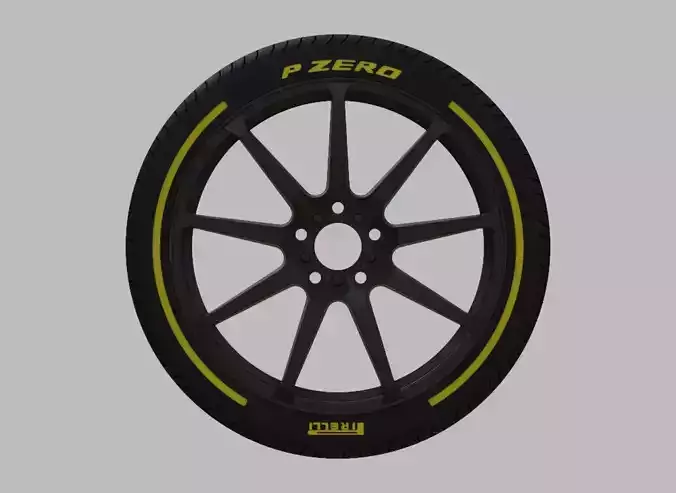 Miniature Enkei EDR9 Rim and Tire - 3D Print - No Textures