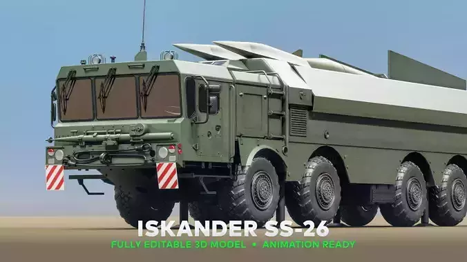 Iskander SS-26 - Military Vehicle Low-poly 3D model