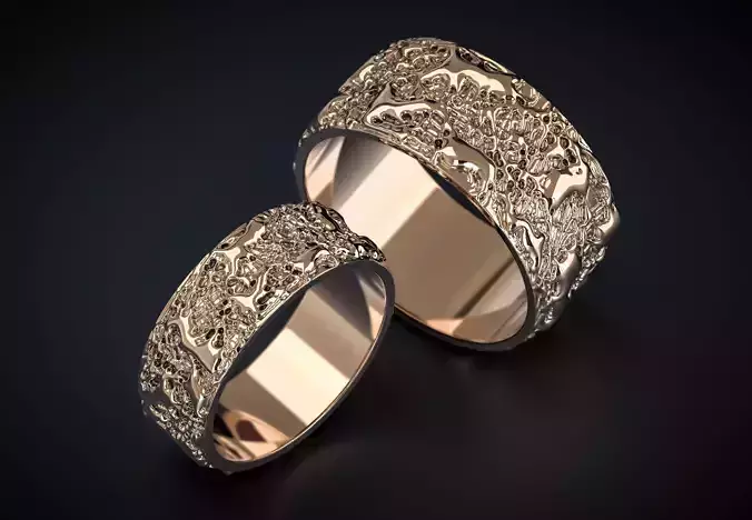 WEDDING RING WITH A SPLASH TEXTURE Printable Model