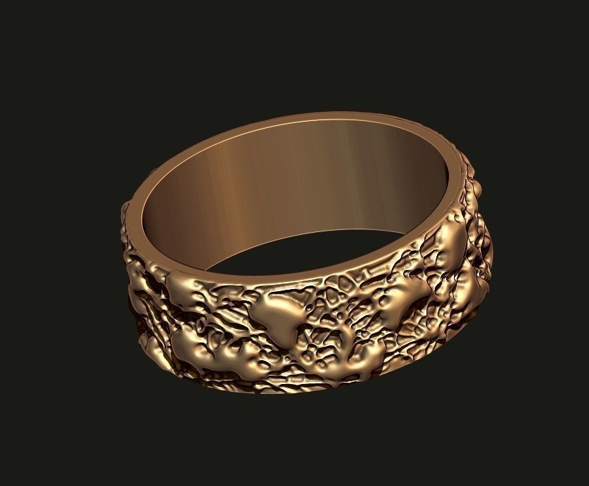 WEDDING RING WITH A SPLASH TEXTURE Printable Model 3D print model_6