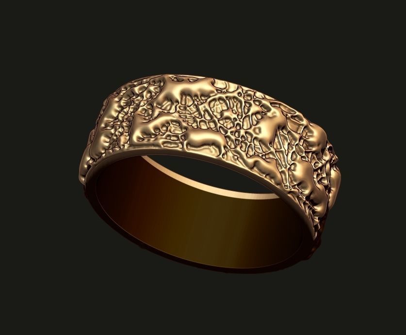 WEDDING RING WITH A SPLASH TEXTURE Printable Model 3D print model_4