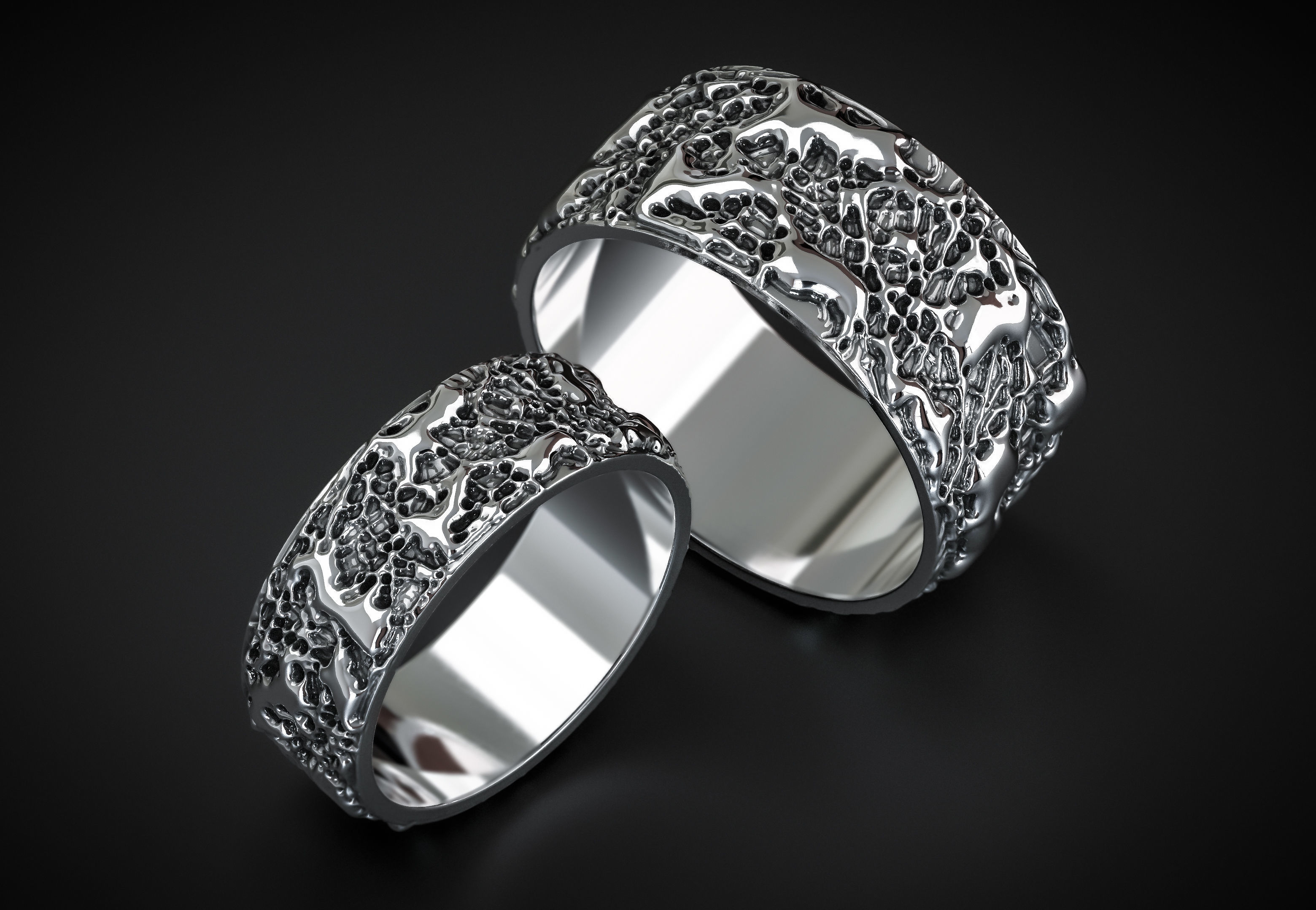 WEDDING RING WITH A SPLASH TEXTURE Printable Model 3D print model_1