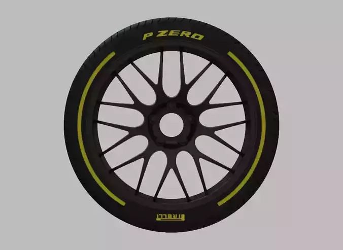 Miniature Enkei Lusso Rim and Tire - 3D Print - No Textures