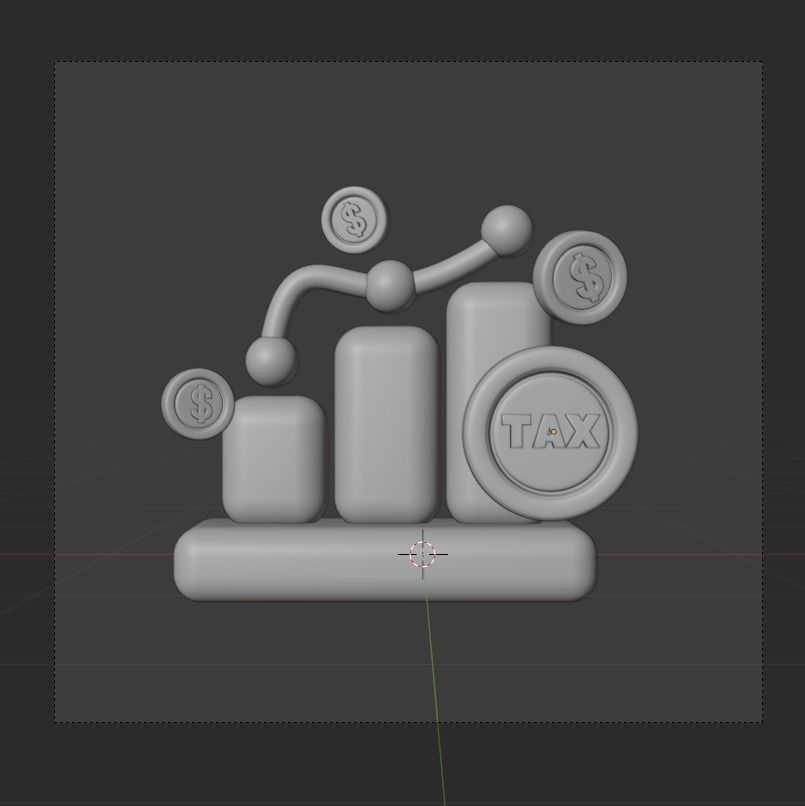 TAX 3d Illustration  Icon Pack 3D model_15