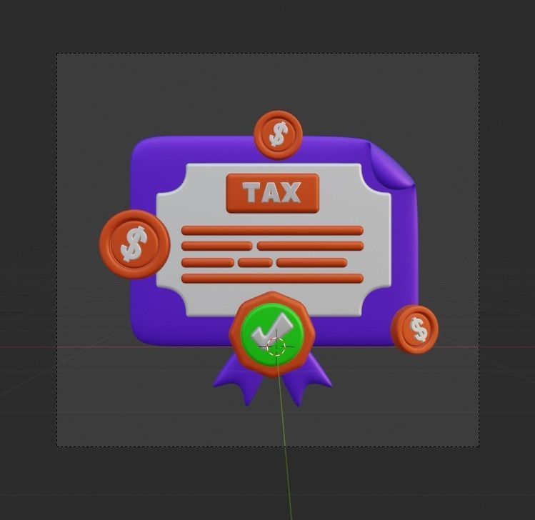 TAX 3d Illustration  Icon Pack 3D model_64