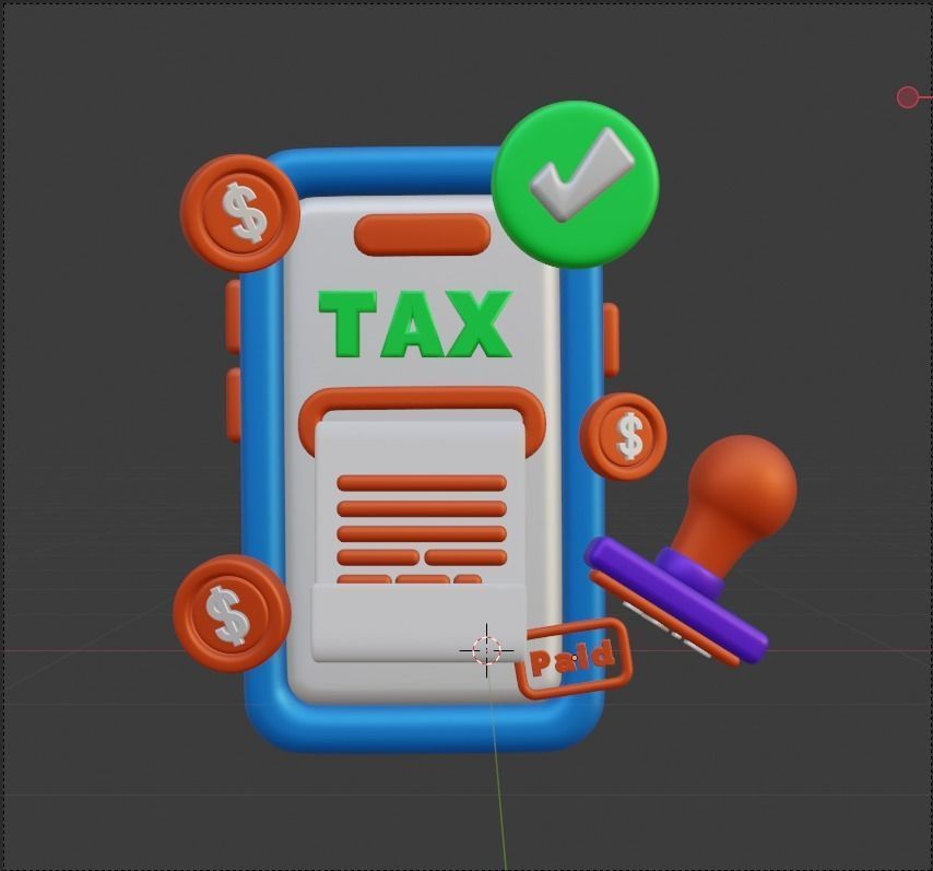 TAX 3d Illustration  Icon Pack 3D model_14