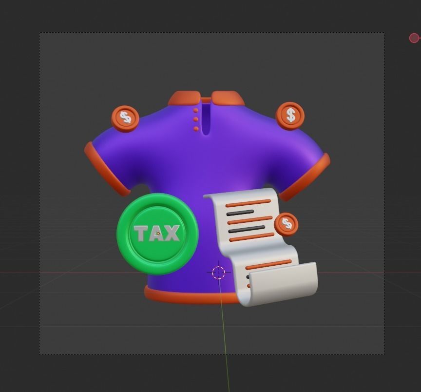 TAX 3d Illustration  Icon Pack 3D model_80