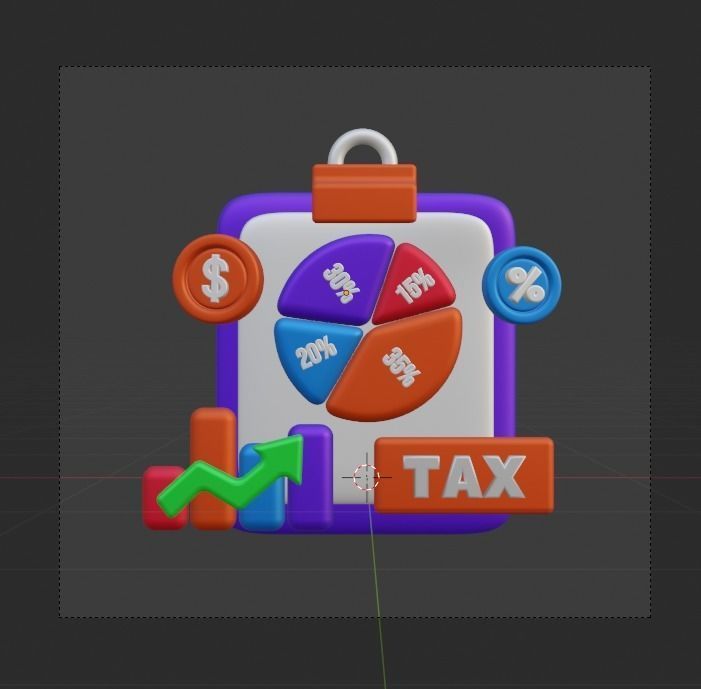 TAX 3d Illustration  Icon Pack 3D model_86