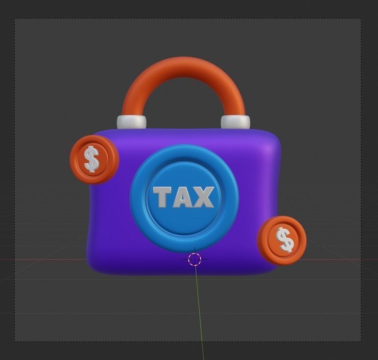 TAX 3d Illustration  Icon Pack 3D model_21