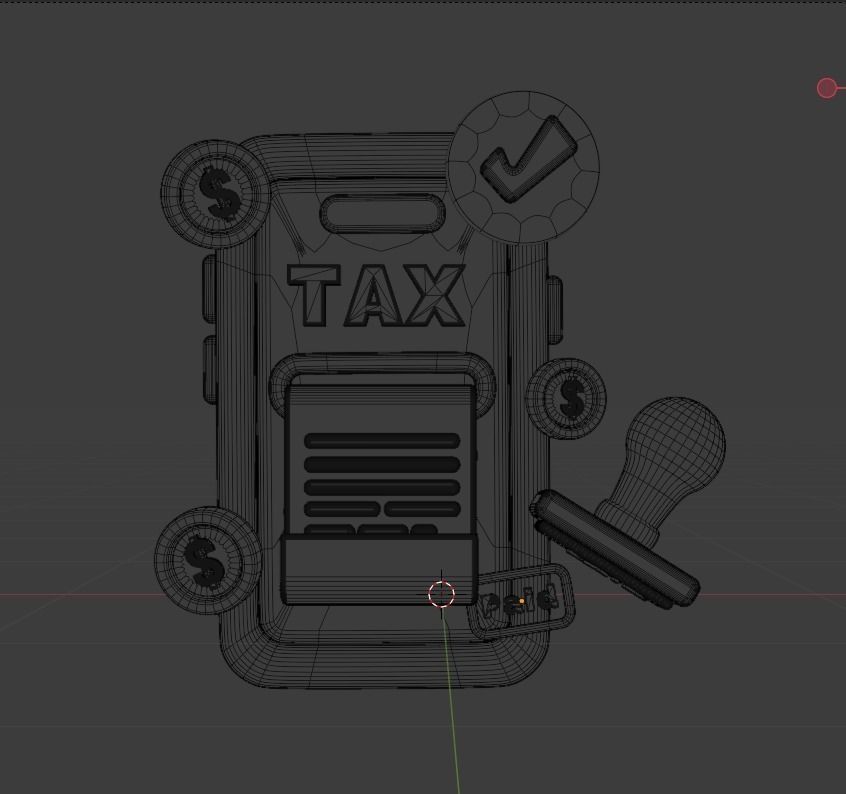 TAX 3d Illustration  Icon Pack 3D model_13