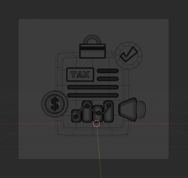 TAX 3d Illustration  Icon Pack 3D model_40