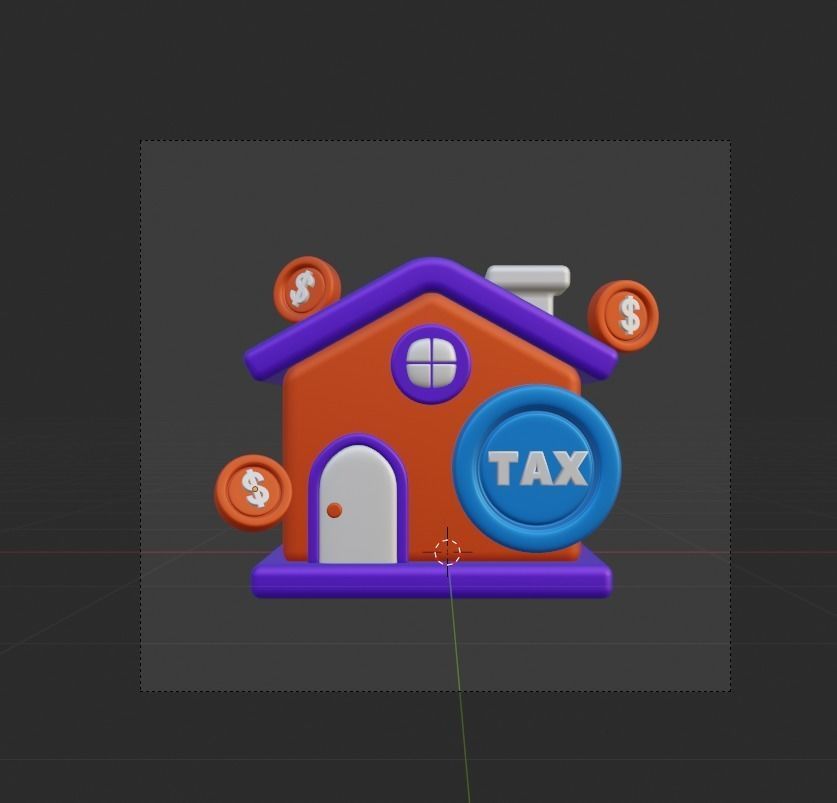 TAX 3d Illustration  Icon Pack 3D model_7