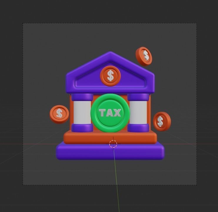 TAX 3d Illustration  Icon Pack 3D model_44