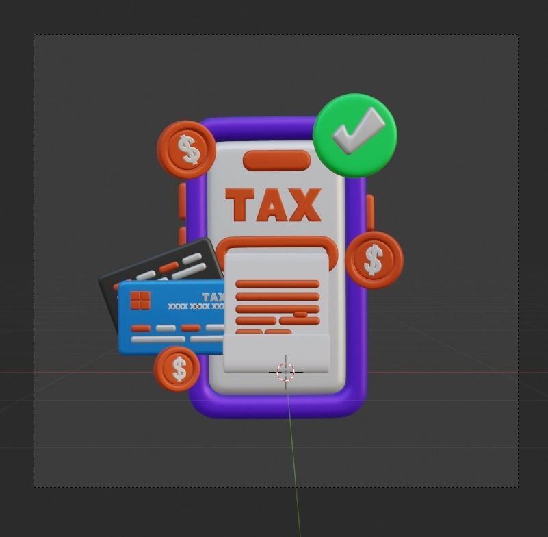 TAX 3d Illustration  Icon Pack 3D model_50