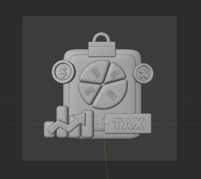 TAX 3d Illustration  Icon Pack 3D model_84