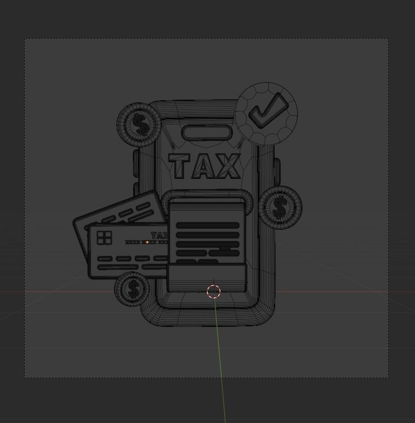 TAX 3d Illustration  Icon Pack 3D model_49