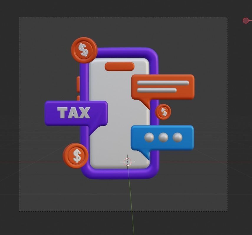 TAX 3d Illustration  Icon Pack 3D model_83