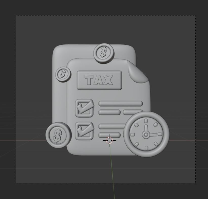 TAX 3d Illustration  Icon Pack 3D model_68