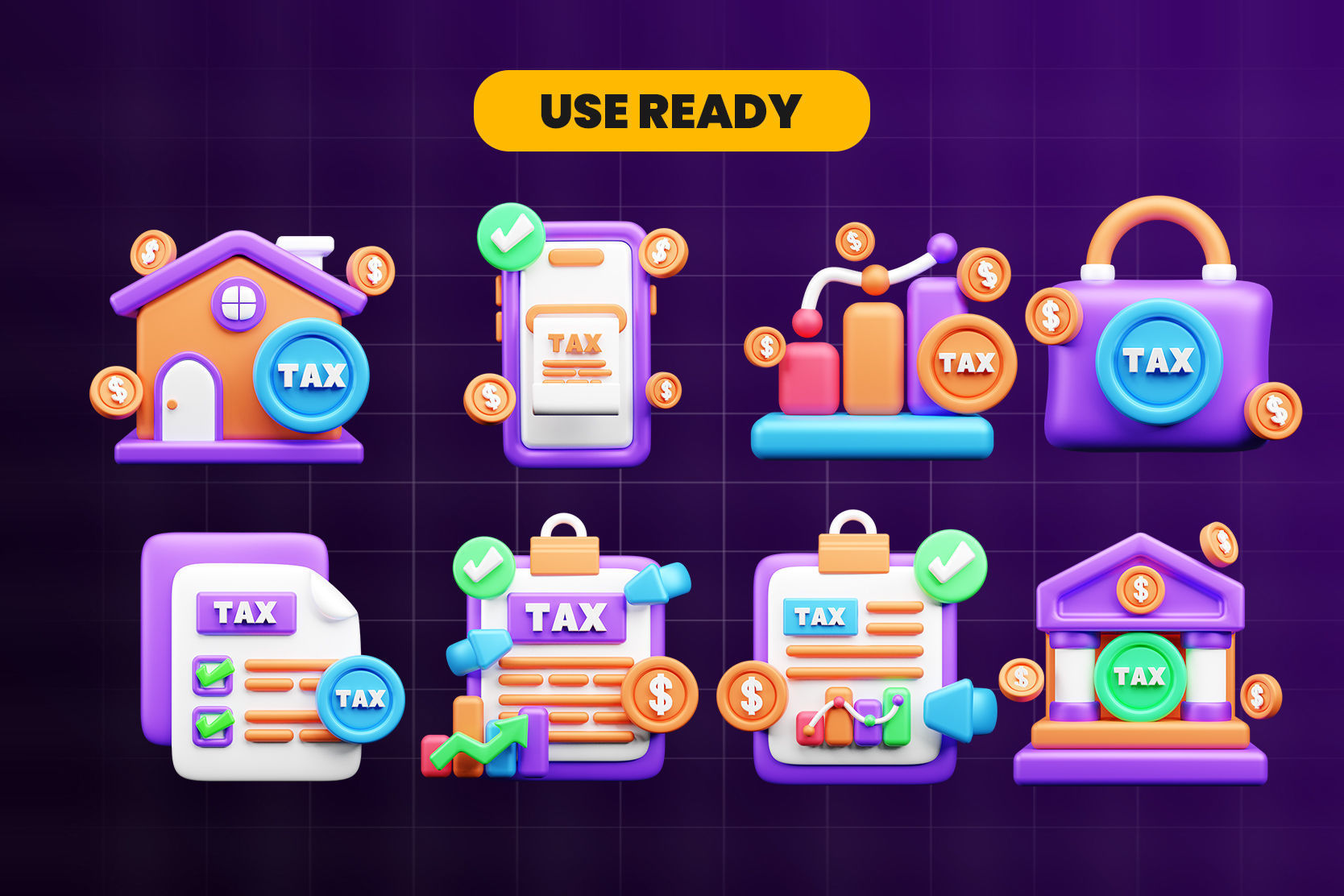 TAX 3d Illustration  Icon Pack 3D model_2