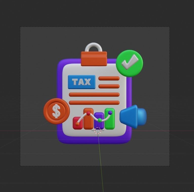 TAX 3d Illustration  Icon Pack 3D model_41