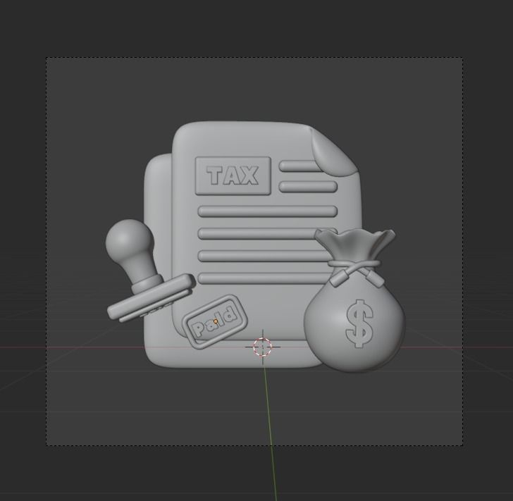 TAX 3d Illustration  Icon Pack 3D model_87